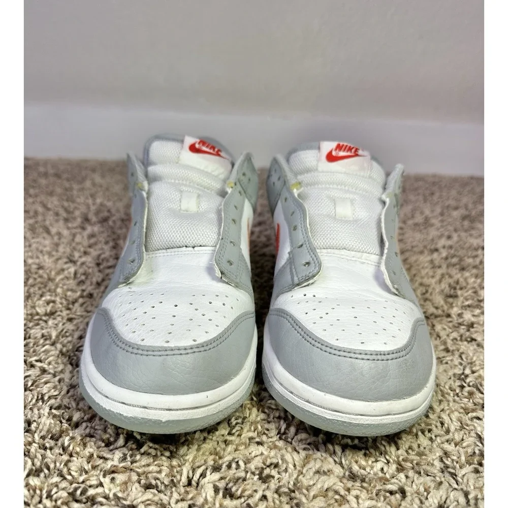 Nike Dunk Low Youth Size 6.5Y Grey Red DV7149-001 Shoes Sneakers (NO LACES)